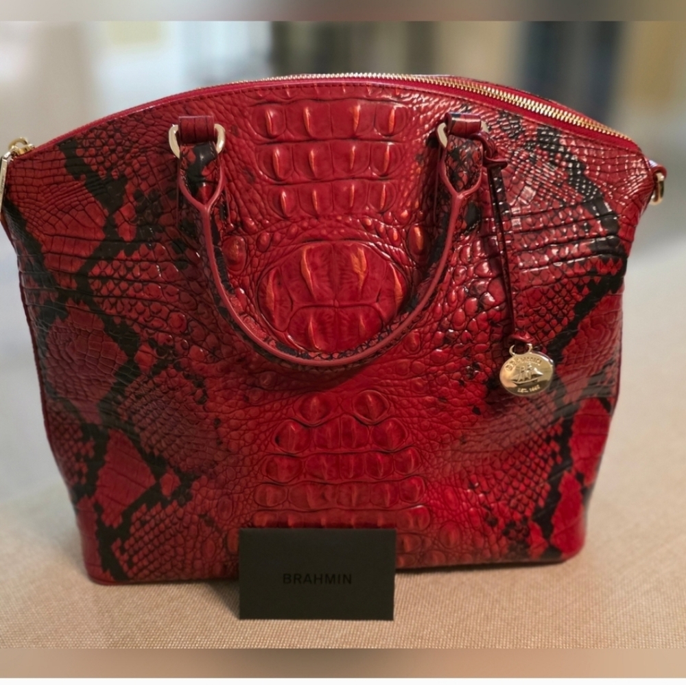 Brahmin Ombre Red Crocodile Embossed Women's Satchel. New W/out tags.